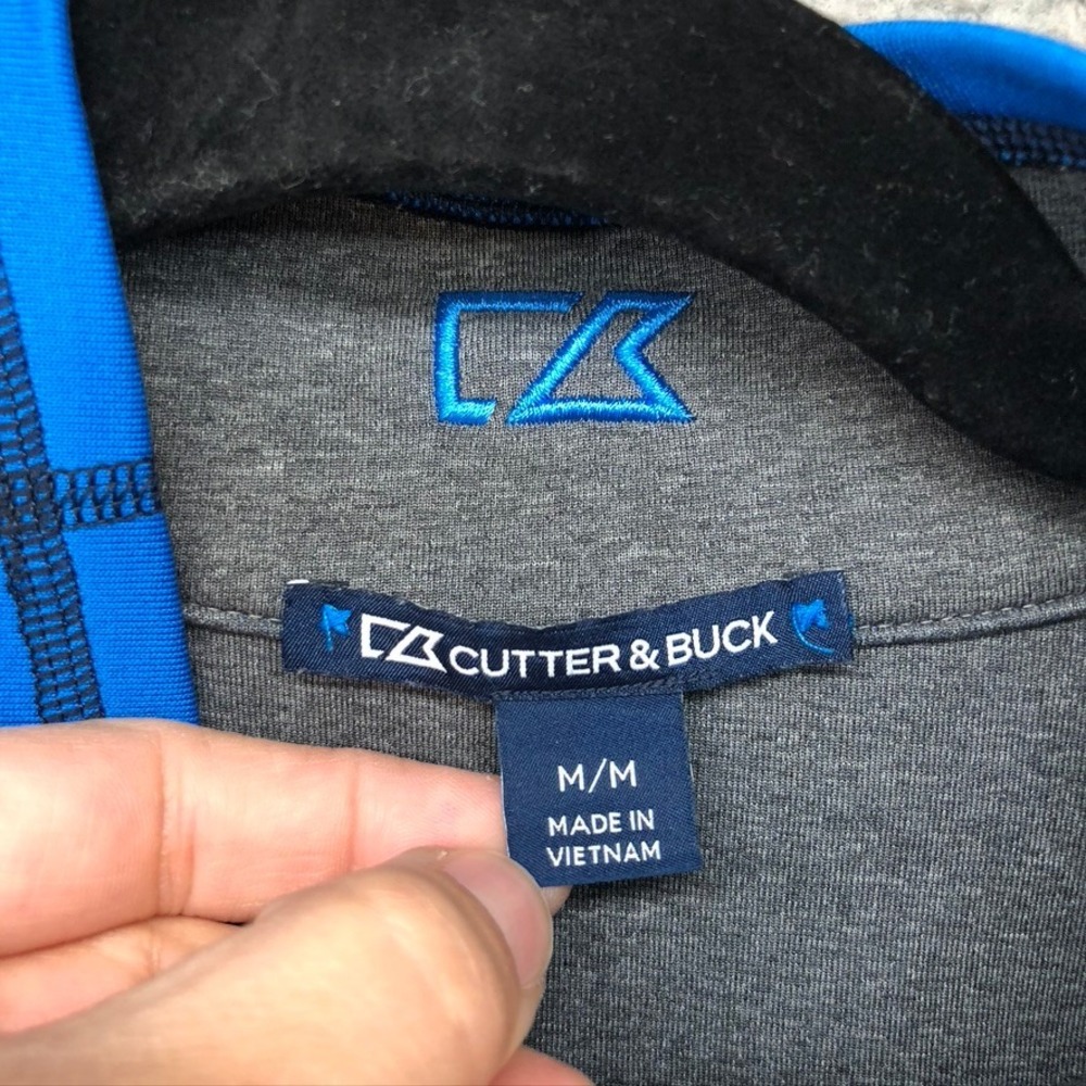 Cutter & Buck Pullover Mens Medium Blue MCK09425 Quarter Zip Long Sleeve Stretch - Picture 4 of 10